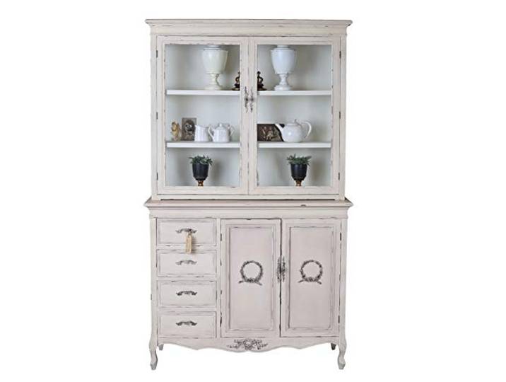 Geschirrschrank Buffet Küchenschrank Landhausstil Küche 196 cm Hoch Shabby Vintage HMD300 Palazzo Exklusiv