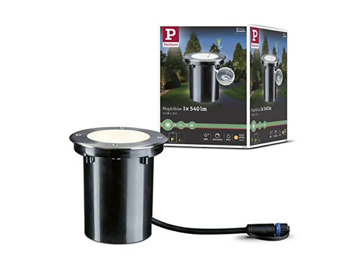 Paulmann 93908 Outdoor Plug&Shine Encastrés Sol LED\, IP67\, 540lm\, 3000K\, 24V\, orientable\, 20°\, Argent
