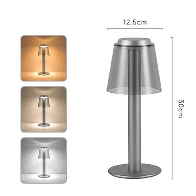 Kabellose Tischlampe aus Metall mit Touch-Sensor-Steuerung, LED-Tischlampe, Schreibtischleuchte, 3-farbige, stufenlos dimmbare, batteriebetriebene Lampe, Nachtlicht für Kinderzimmer, Schlafzimmer,