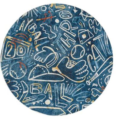 Katie Merz SPORTSGLYPHS Baseball Area Rug