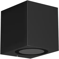 ledscom.de Wandleuchte ALSE Downlight für außen, schwarz, Aluminium, eckig, inkl. Smart Home RGBW GU10 LED Lampe, 5,5W, 473lm