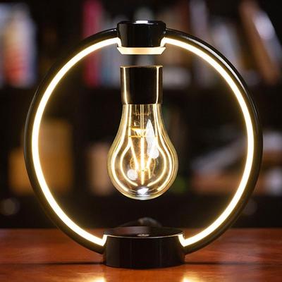 Inspired Deals Magnetic Levitation Lamp With Floating Light Bulb LED Desk Ambient Night Light black