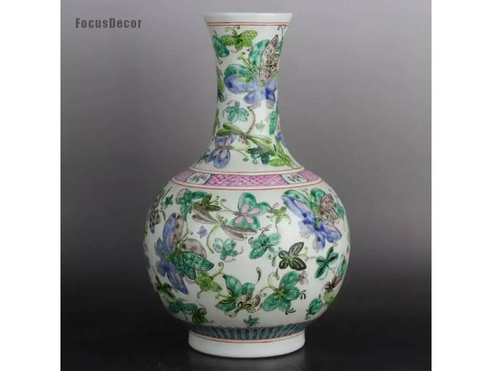 Kangxi-Vase en Porcelaine Antique Alberoise, Poissons Qing, Vases en Céramique pour Décor, Vases en Porcelaine Faits à la Main pour Décoration, 38cm