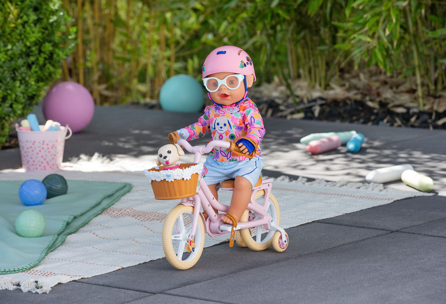 Puppen Fahrzeug BABY BORN "Fahrrad", bunt, Puppenausstattungen, Kinder, Kunststoff, Puppen Fahrzeug, mit Welpe Lucky
