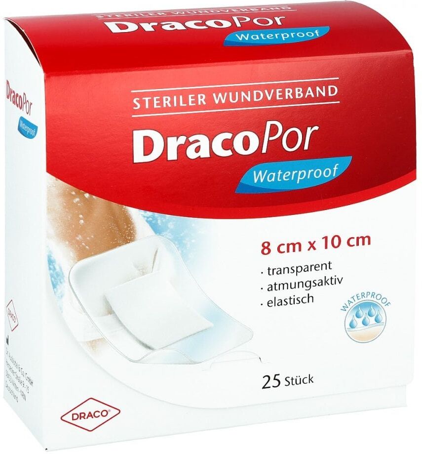 Dracopor waterproof Wundverband steril 8x10cm 25stk