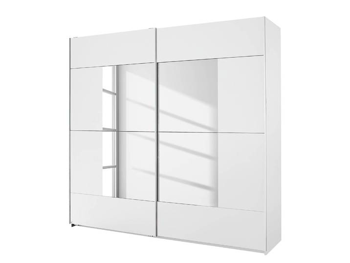home24 Schuifdeurkast Crato 261cm wit/alpinewit/spiegelglas