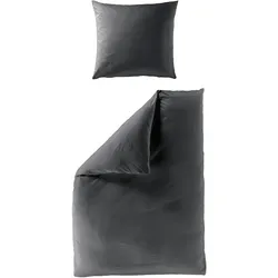 Bettwäsche Mako-Satin GRAFIT ( 240x220cm, mit 2 Kissen) - 135x200cm, mit 1 Kissen