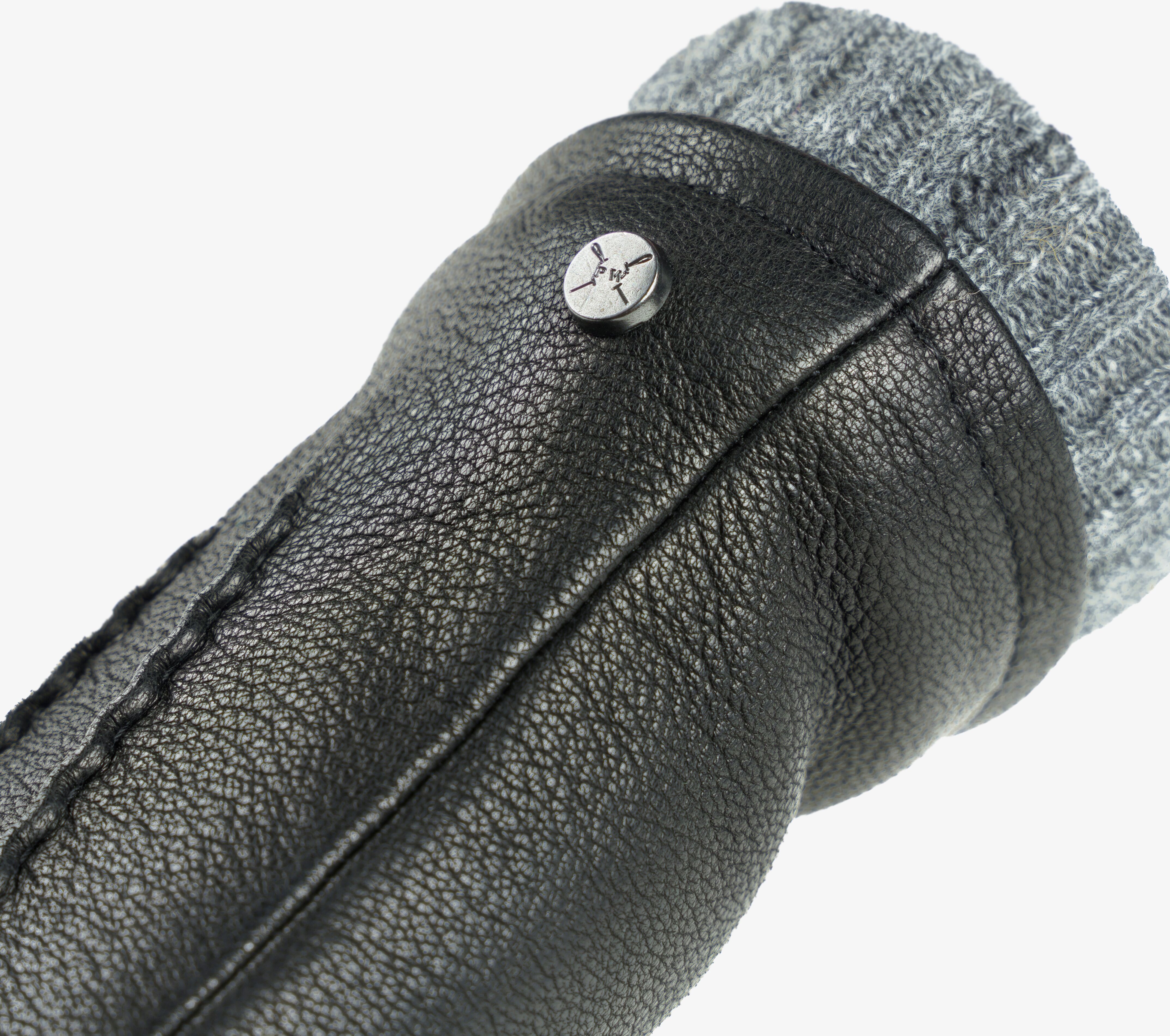 Lederhandschuhe PEARLWOOD "JOE", Herren, Gr. 9.5, schwarz, Materialmix, Ziegenleder, Handschuhe Lederhandschuhe, dekorative Ziernähte schwarz 9.5