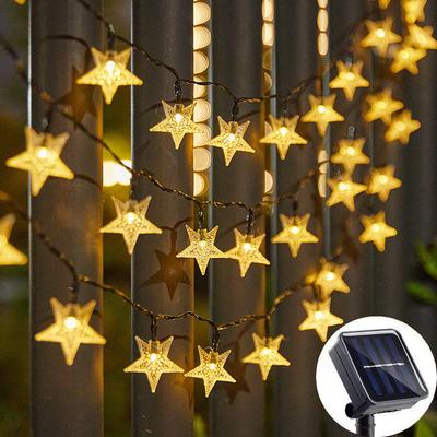 Multicon Wholesale Hub Solar Star String Lights, Outdoor Weatherproof LED Lights For Garden, Christmas, Patio Decor warm 5m 20led