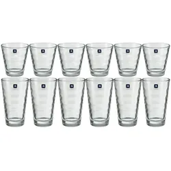 LEONARDO Becherset  Onda , transparent/klar , Glas , Maße (cm): B: 25,4 H: 17,5