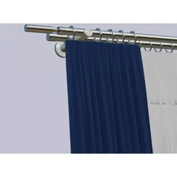 Gardinenstange INDEKO "Kimberley", silber (edelstahlfarben), L:330cm, Eisen, Gardinenstangen