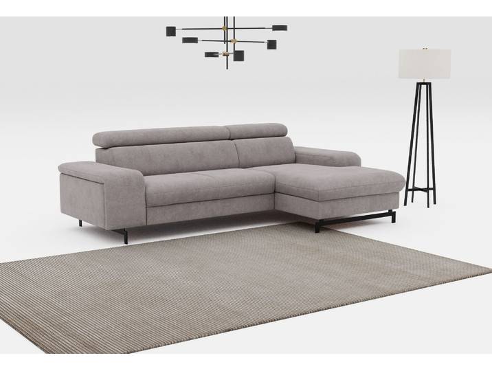 Ecksofa COTTA Emma L-Form, B: 267 cm , grau (stone), B:267cm H:97cm T:165cm, Sofas, Ecksofa, mit Kopfteilverstellung, optional Schlaffunktion & Bettkasten