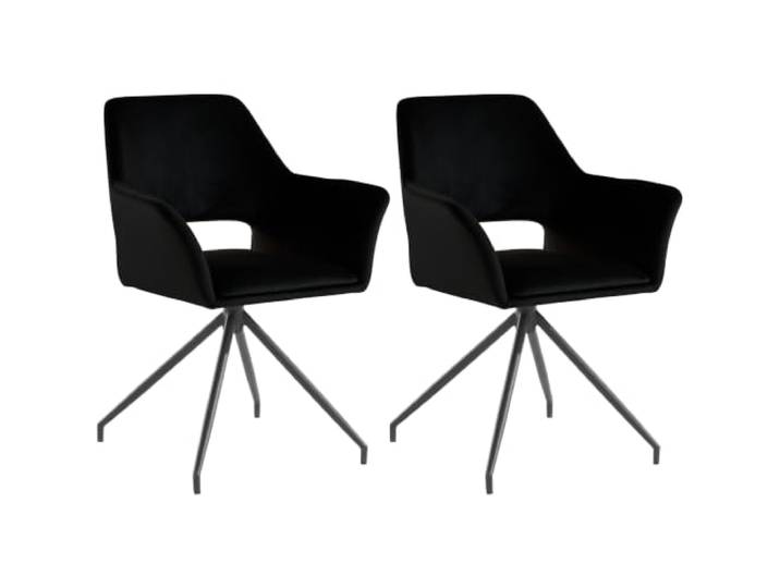 Vera Sessel aus schwarzem Velours, 2er-Pack