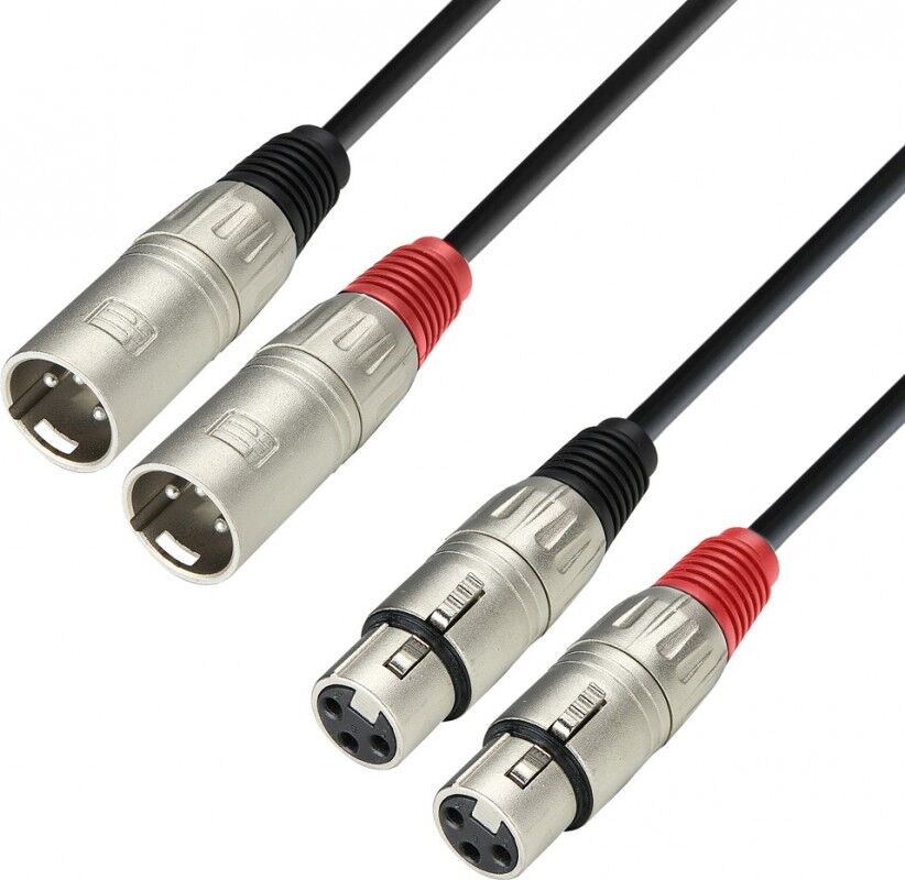 Adam Hall Cables K3 Tmf 0100 - Audiokabel 2 X Xlr Stecker Auf 2 X Xlr Buch