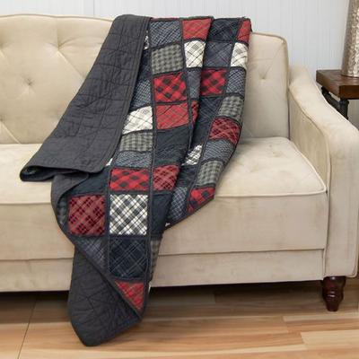 American Heritage Textiles Lumberjack Patchwork Throw Blanket Black 50 x 60, 50 x 60, Black