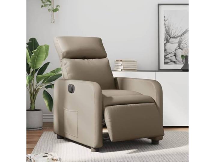 KFPOERTFGD Elektrischer Relaxsessel, TV-Liegesessel Kunstleder 135 Grad Liegefunktion, Seitentasche für Fernbedienung