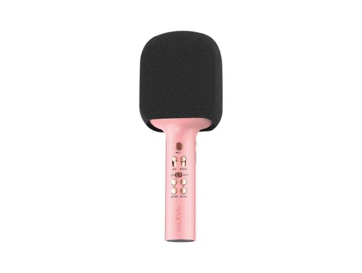 MaxLife MXBM-600 Bluetooth-microfoon met luidspreker, roze, draadloze luidspreker met microfoon, 3 W, compatibel met iPhone, Android, 1200 mAh batterij, draagbare muziekmachine voor kinderen en