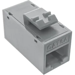 InLine 8er Pack  Keystone RJ45 Buchse/Buchse, ungeschirmt, Cat.6A, grau (Keystone Modul), Zubehör Netzwerk