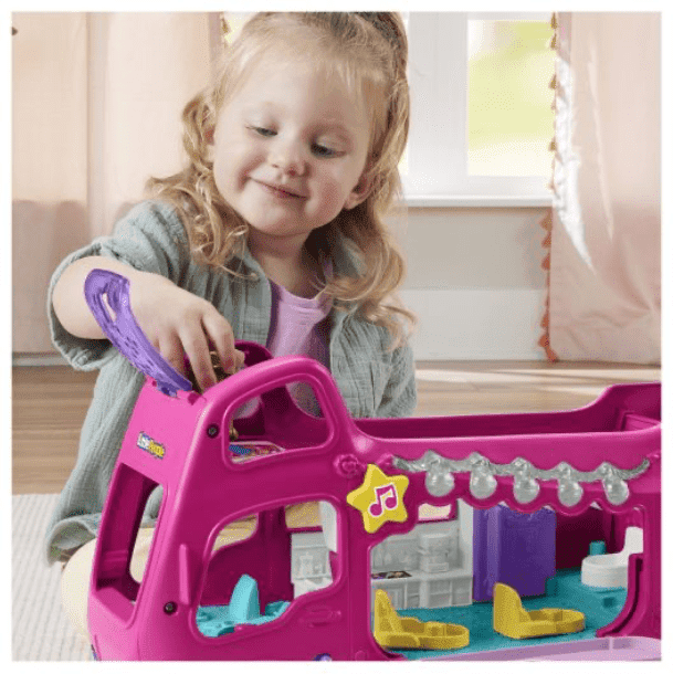 Fisher Price LP Barbie Little Dream Camper Playset with Two Figures and Camping Accessories for Toddlers