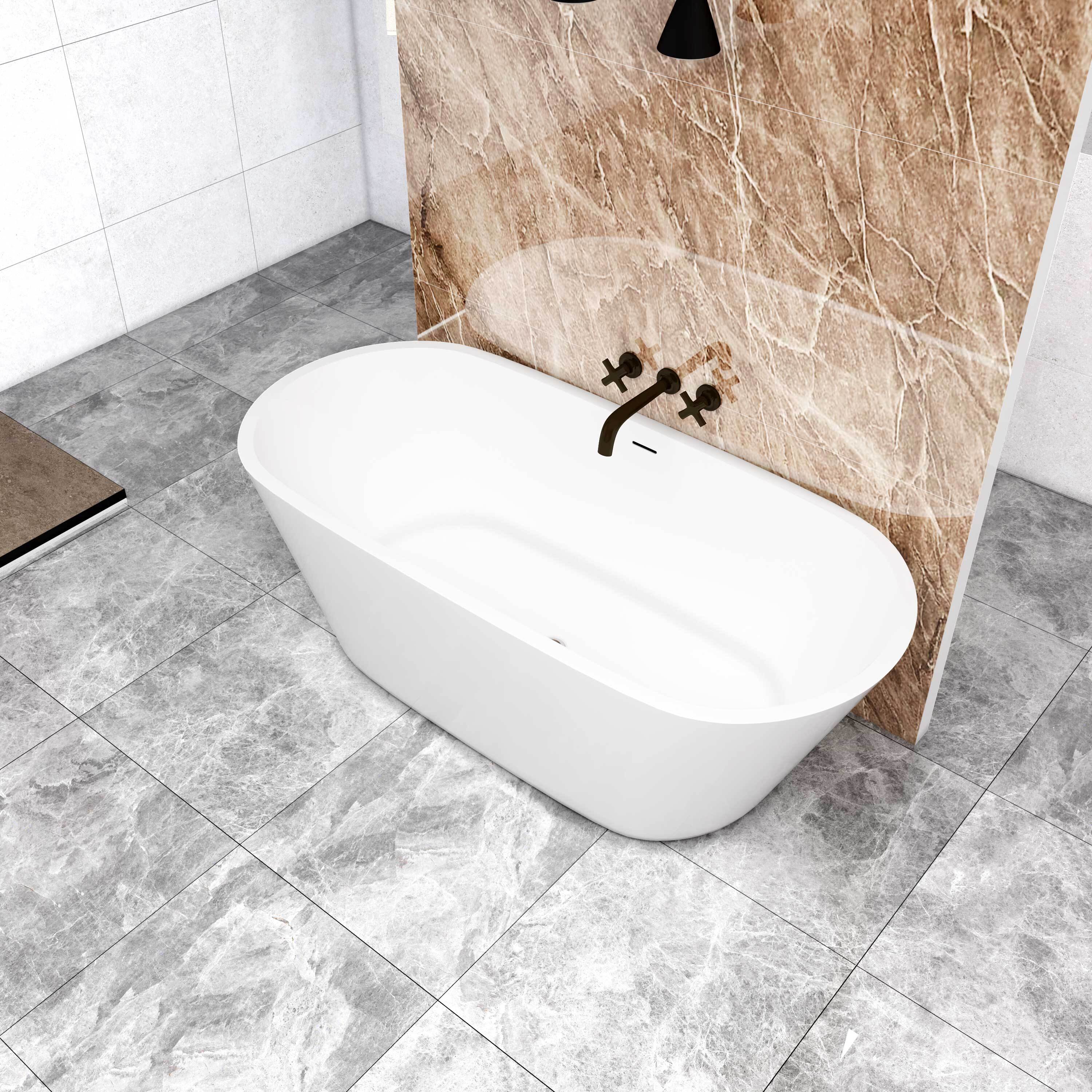 Oval Freistehende Badewanne 170x80cm Verschenken Acrylschürze, Füßen und Ablaufgarnitur