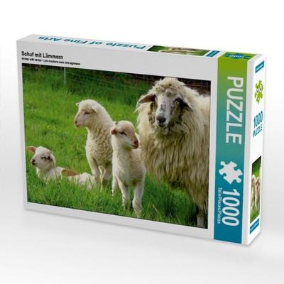 CALVENDO Puzzle Schaf mit Lämmern 1000 Teile Puzzle quer | 1000 Teile Lege-Größe 64 × 48 cm Foto-Puzzle für glückliche Stunden