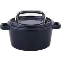 CS KOCHSYSTEME, ALPEN 14cm Minitopf blau, Gusseisen emailliert, backofenfest,induktionsgeeignet