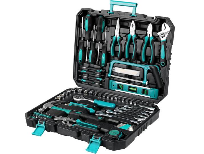Clé à douille de 79 pièces, outil de réparation automobile, paquet combiné, ensemble d'outils mixtes, Kit d'outils manuels avec boîte à outils en plastique, mallette de rangement