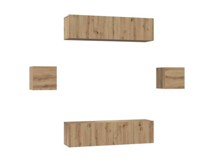 Makastle TV Schrank 6-TLG. Artisan-Eiche Holzwerkstoff