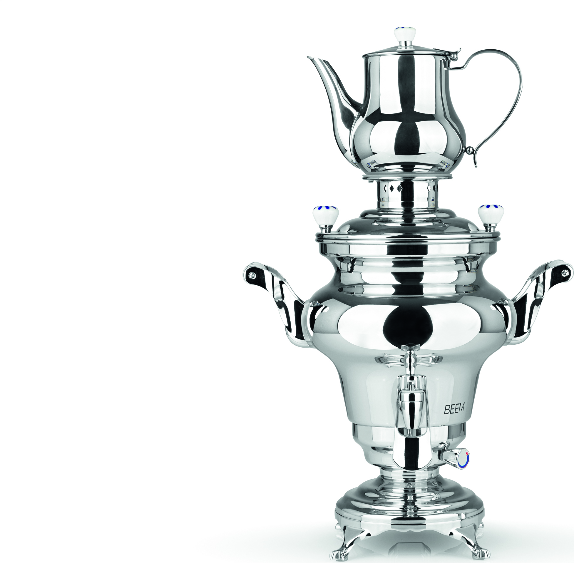 Samowar Rebecca 5 L Teekocher elektrisch, 1,3 L Teekanne + Sieb 1800 W, Edelstahl, Gastro, Hotel, Privat