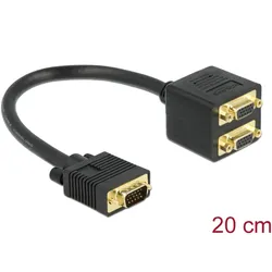 DELOCK VGA Adapter D-Sub15 -> 2x D-Sub15 St/Bu 0,20m