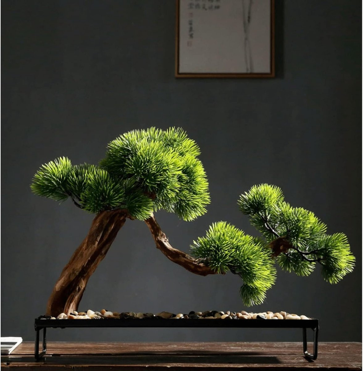 Merkloze Kunstmatige Bonsai Boom in Pot - Groen - Onderhoudsvrije Decoratieve Plant