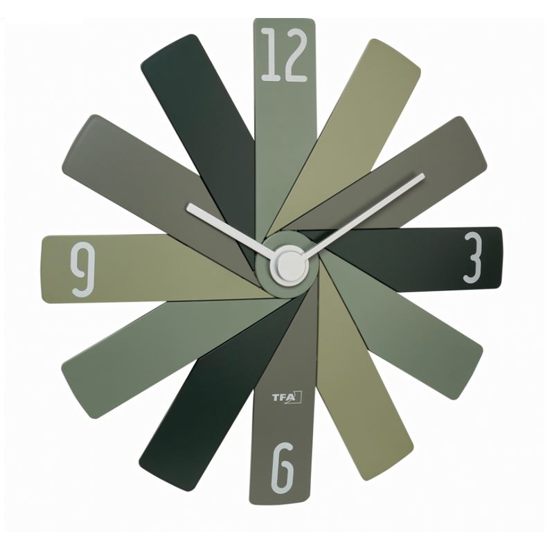 TFA Wanduhr 60.3020 CLOCK IN THE BOX grün Kunststoff 400,0 x 37,0 mm