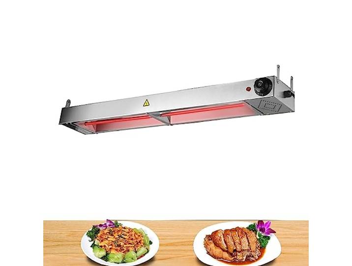 BOVDC Wärmebrücke Küche Gastro, Wärmelampe Speisen Einstellbare Temperatur Edelstahl Wärmelampe Küche Gastro, Hängende Speisenwärmer Lampe für Buffet Küche Restaurant, Lebensmittel Wärmelampe Buffet