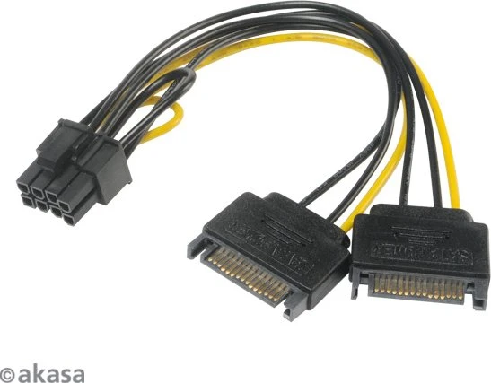 AKASA Netzteiladapter 2 x SATA auf 8-Pin PCIe 2.0