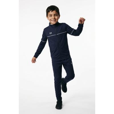 Trainingsanzug UNDER ARMOUR, Jungen, Gr. XL, weiß (midnight navy,, weiß), Obermaterial: 100% Polyester, Sportanzüge Trainingsanzug, einteiliges Design, leichtes Material, aus Polyester
