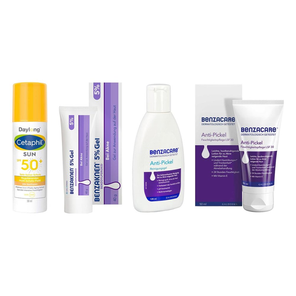 Galderma Laboratorium GmbH Benzaknen 5% Akne-Set: Reinigen, behandeln & UV-Schutz 08105390