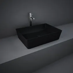 RAK Feeling Aufsatz-Waschbecken FEECT5000504A eckig, 50x36cm, schwarz matt
