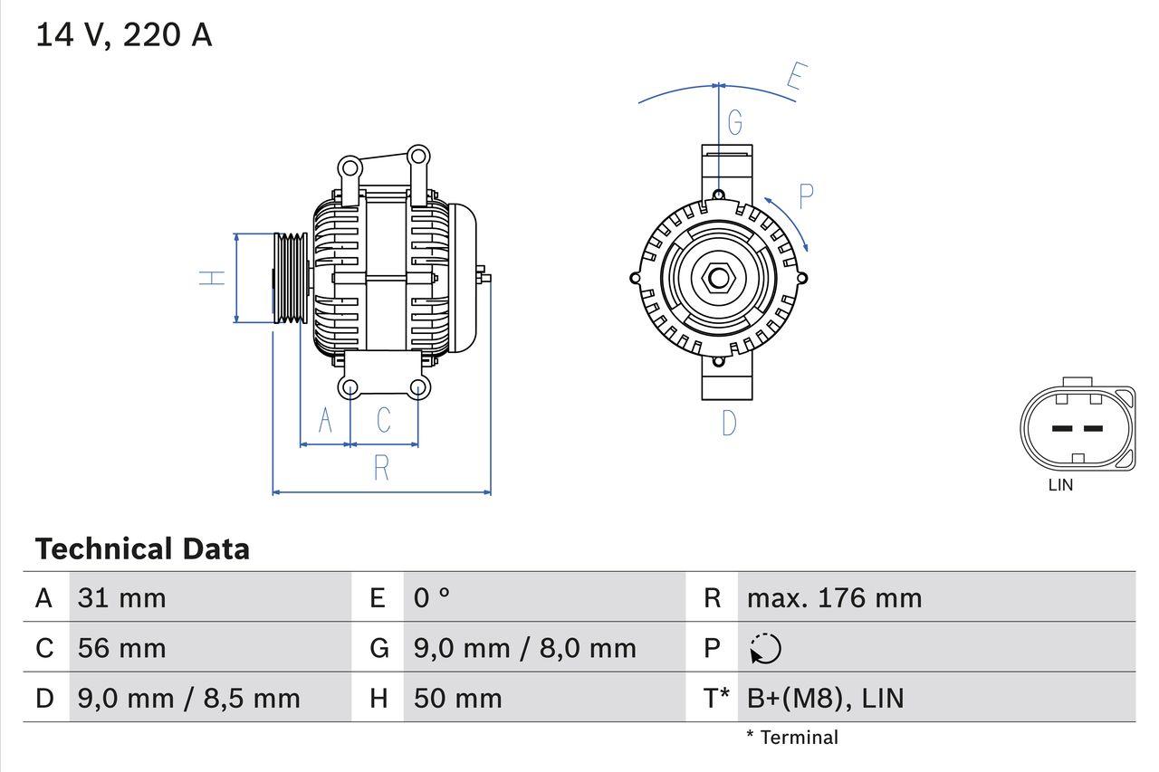 BOSCH 0 986 047 640 Generator x