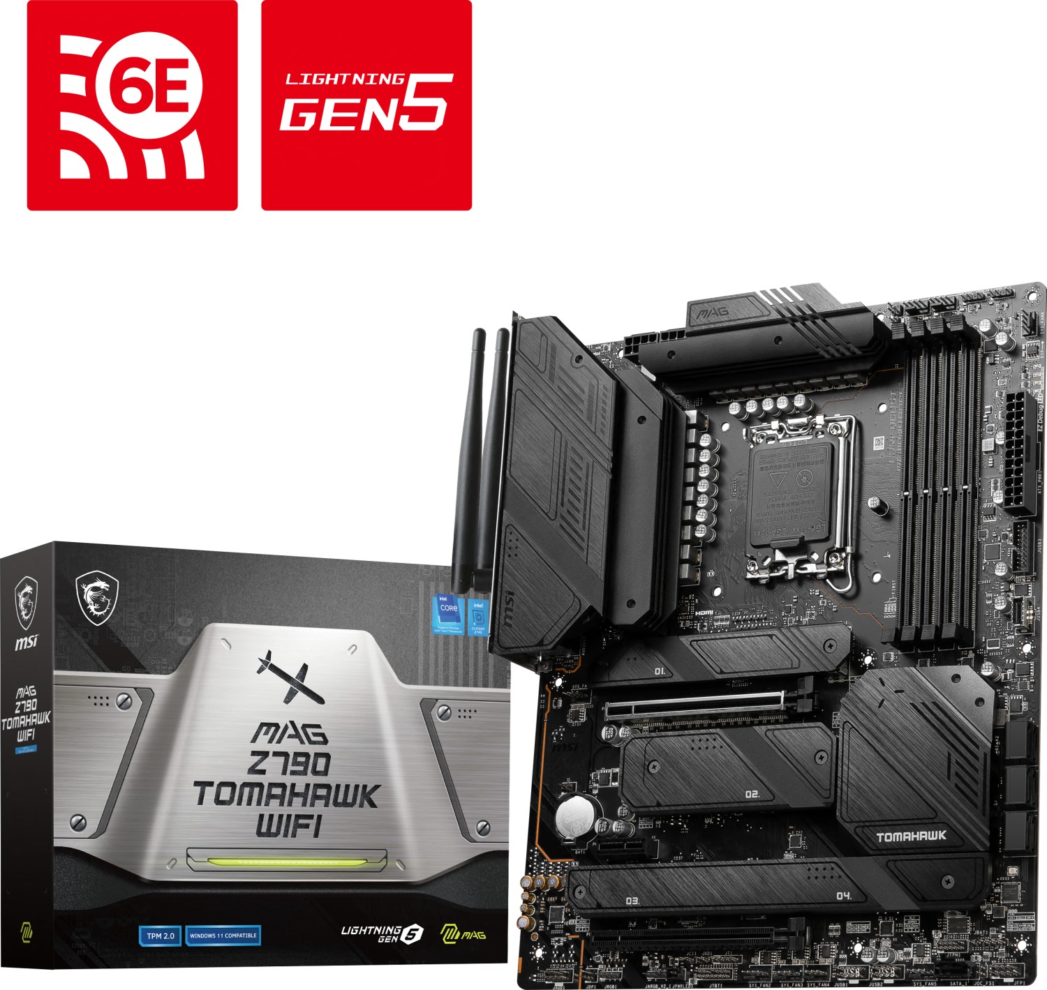 MSI MAG Z790 TOMAHAWK WIFI ATX Mainboard Sockel 1700 M.2/WIFI/BT/DP/HDMI/USB-C 7D91-009R