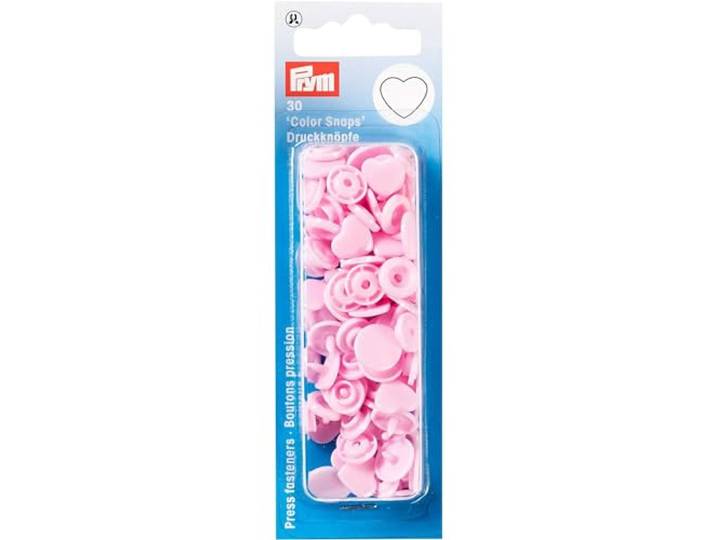 Color Snaps drukknoppen, hart, roze, 30 stuks