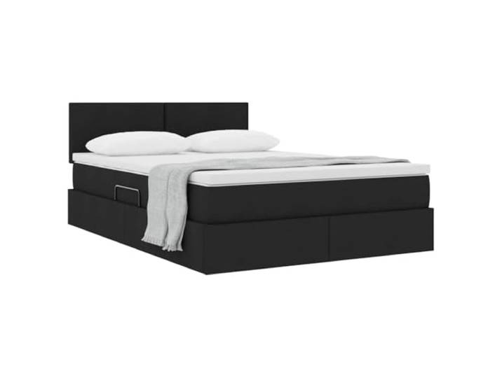KTHLBRH Boxspringbett 140 x 200 cm mit Matratze schwarz Hydraulisches Heben, robuster Rahmen, modernes Design, geräumiger Behälter