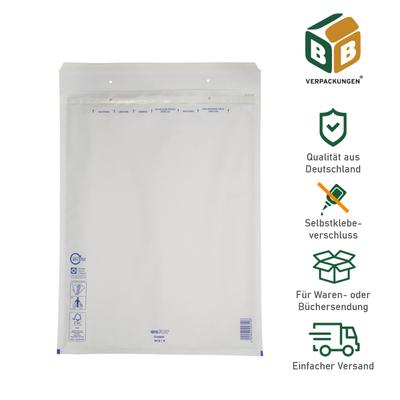 BB-Verpackungen GmbH 600 x Luftpolsterversandtasche (320 x 455 mm) 10 / K weiß Luftpolstertaschen Umschläge Versandtaschen Selbstklebeverschluss BB-Verpackungen