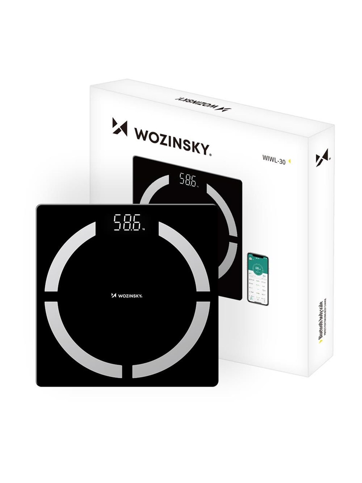 Wozinsky WIWL-30 Smart Bluetooth Bathroom Scale - Black