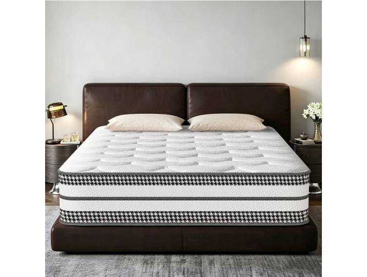 Matelas Latex 140x190 cm Épais 26 cm Sommeil Silencieux Indépendant Ergonomique Soutien Parfait Ressorts Ensachés Respirant