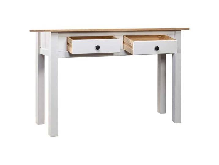 Soldes d'automne Grand Table d'Appoint Blanc - Table console - Console D'ENTREE Blanc - 110x40x72cm Pin solide Gamme Panama 672 63