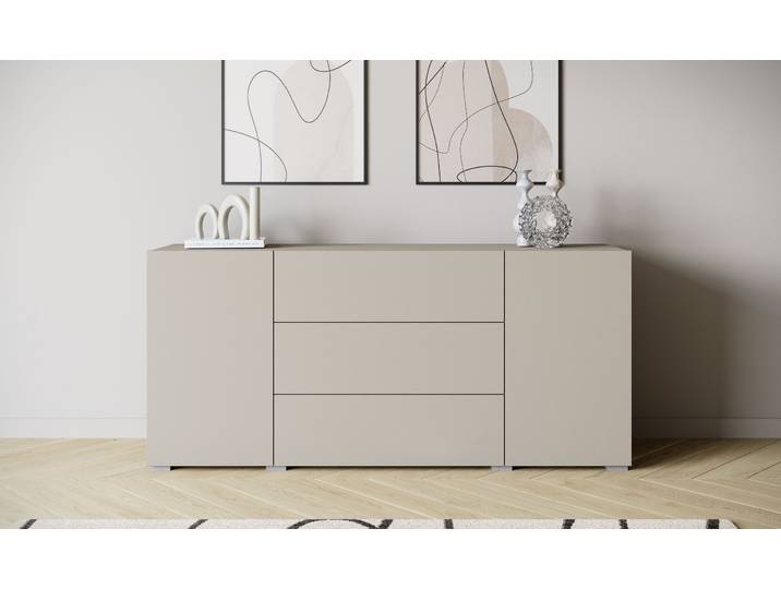 Sideboard HOME AFFAIRE BERLIN , beige (kaschmir), B:150cm H:68cm T:39cm, Sideboards, Sideboard, Moderne grifflose Kommode Breite 150 cm, 4 Schubkästen/ 2 Türen