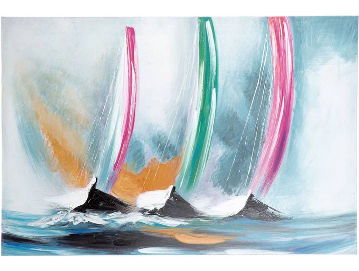 Leinwandbild GILDE Bild rechteckig Segeltörn , bunt (farbe bild(er): blau), B:90cm H:60cm T:3,5cm, Poly-Leinwand, Bilder, Leinwandbild