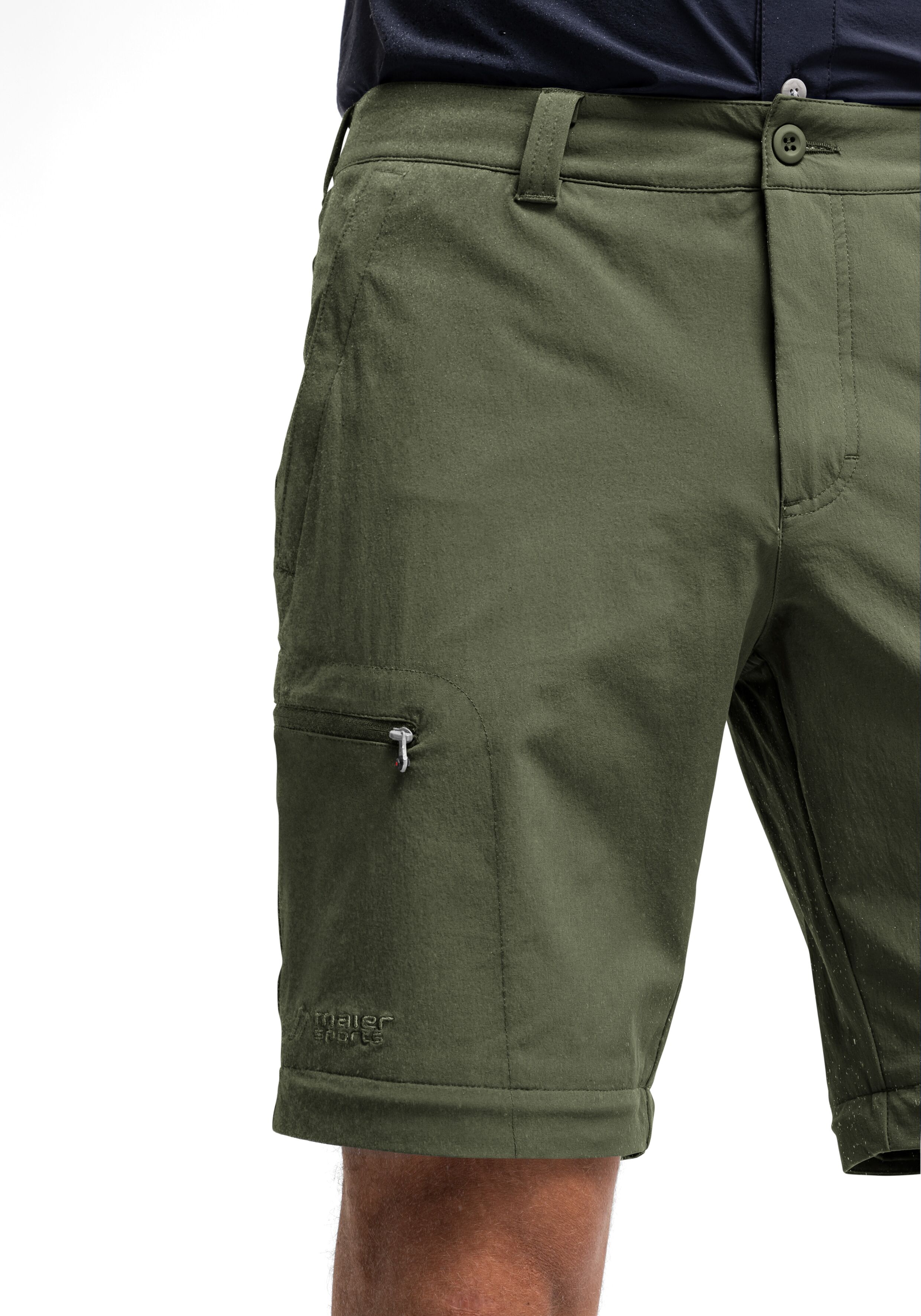 Maier Sports "Tajo" Herren Zip-Off Wanderhose, atmungsaktive Trekkinghose, Regular Fit moosgrün 48, Normalgrössen