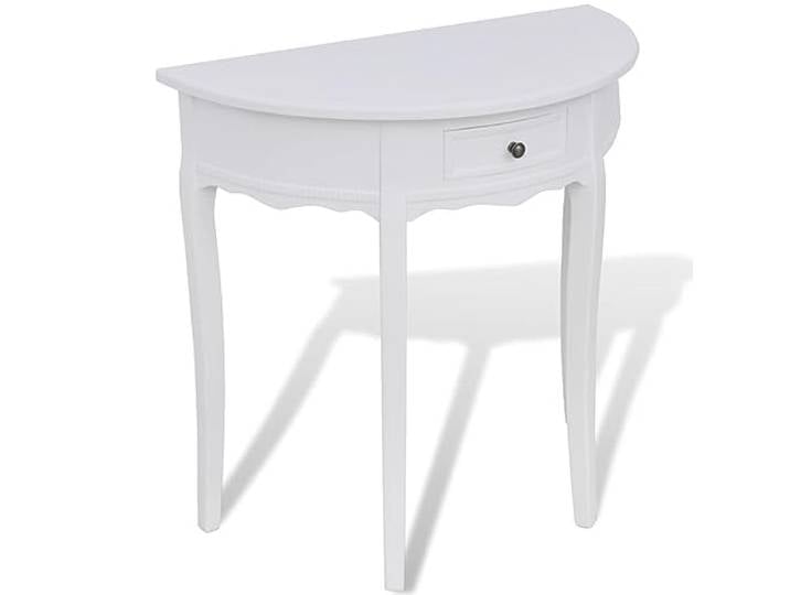 Camerina Konsolentisch mit Schublade Halbrund Weiß Konsolentische FüRs Wohnzimmer Console Cabinet Sideboard Flur Beistelltisch