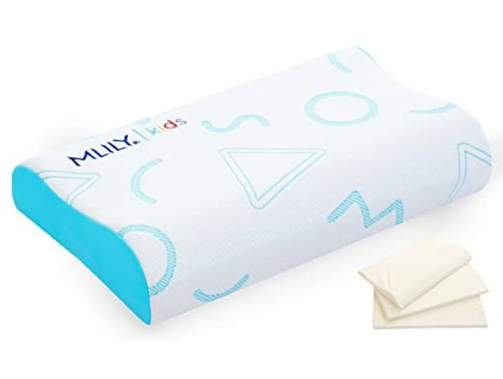 MLILY Kinderkissen zum Schlafen, anpassbares Memory-Schaum-Kissen, atmungsaktiv, kühlend, für Jungen und Mädchen, CertiPUR-US-Zertifiziert, 30 x 50 cm, Blau
